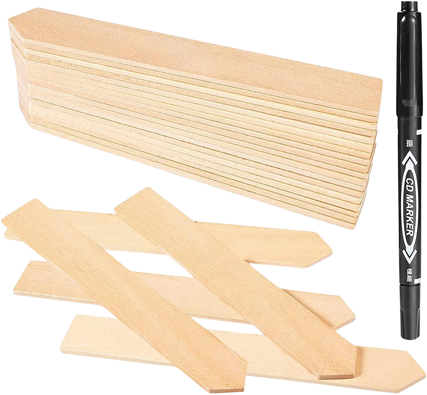 Pflanzenschilder, 50 Stück Pflanzschilder Holz, Pflanzenetiketten zum Beschriften, Pflanzenetiketten Holz, Pflanzen Beschriftungsschilder für Garten, Gemüse und Blumen