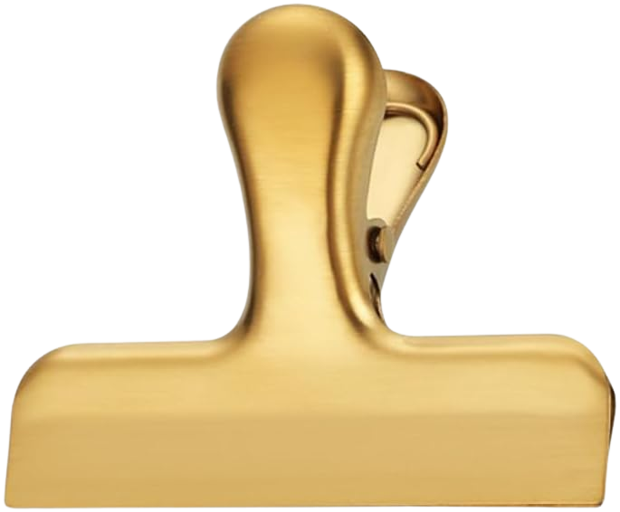 10 Stück Klein Metall Clips,Verschlussklammern aus 430 Edelstahl,Bulldog Clips,Dateiklemmen,Tütenclips zum Frischhalten,Verschlussclips für Lebensmittelbeutel Tüten,5.8x5.6cm,Gold