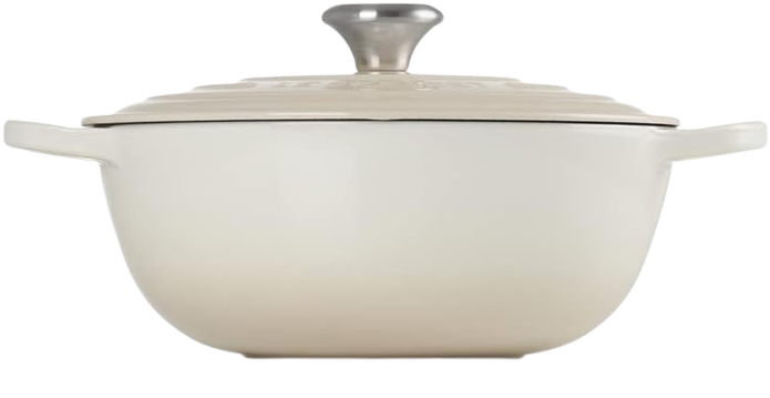 Le Creuset Signature La Marmite aus Gusseisen, Ø 26 cm, Für alle Herdarten und Induktion geeignet, Volumen: 4,1 l, 4,255 kg, Meringue, 21114267160430